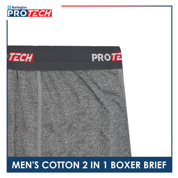 Burlington Protech Men’s Quick Dry Cotton Boxer Brief 2 pieces in a pack GPMBBG3201