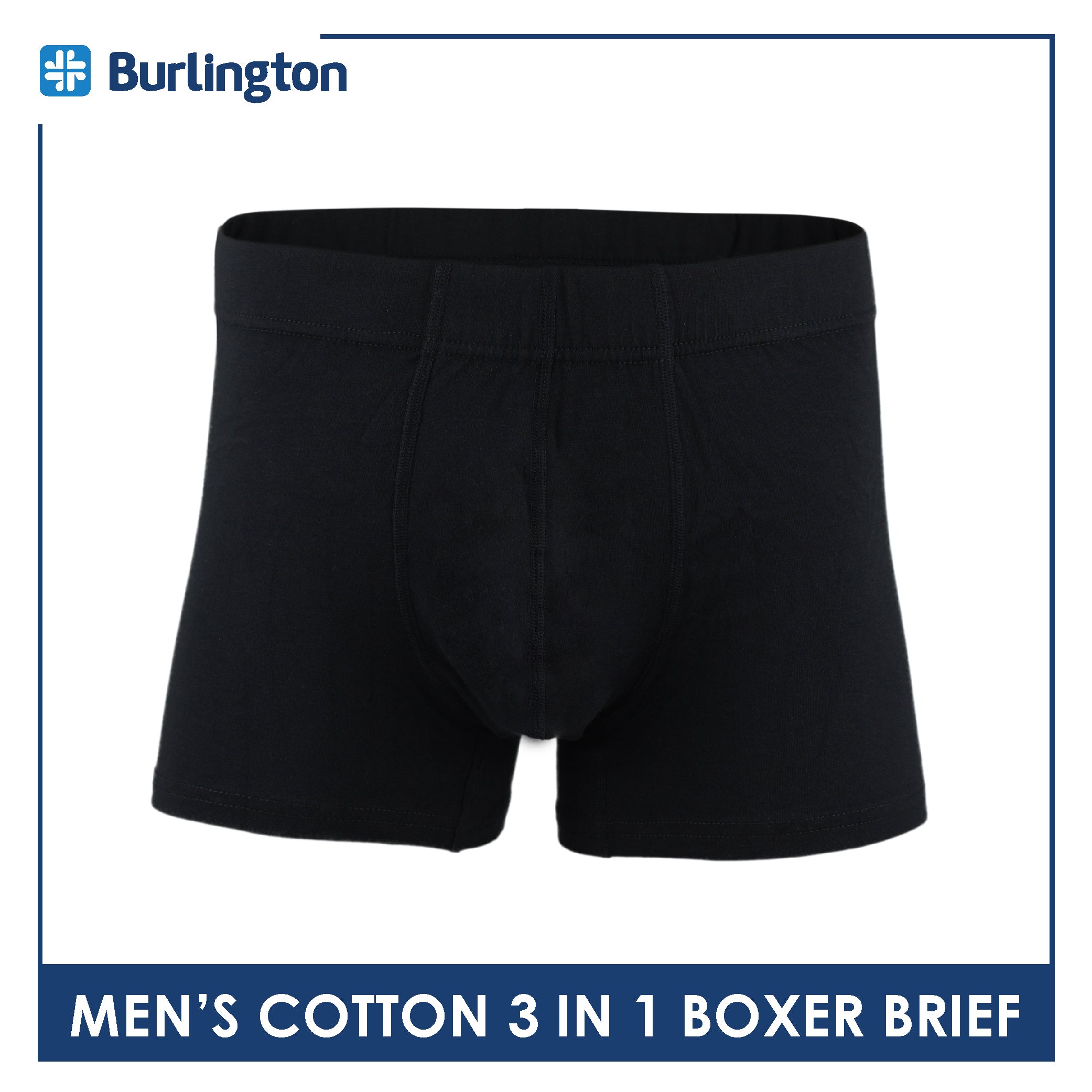 Burlington Men's Cotton Boxer Brief 3 pieces in a pack GTMBBG13