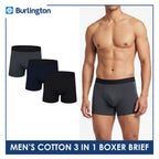 Burlington Men's Cotton Boxer Brief 3 pieces in a pack GTMBBG22