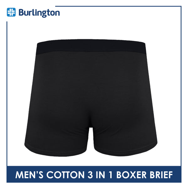 Burlington Men's Cotton Boxer Brief 3 pieces in a pack GTMBBG22