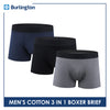 Burlington Men's Cotton Boxer Brief 3 pieces in a pack GTMBBG23
