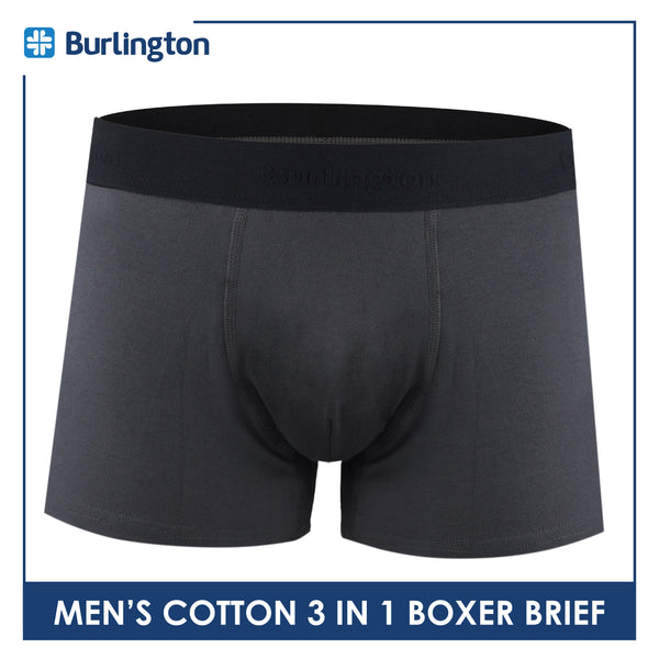 Burlington Men's Cotton Boxer Brief 3 pieces in a pack GTMBBG23
