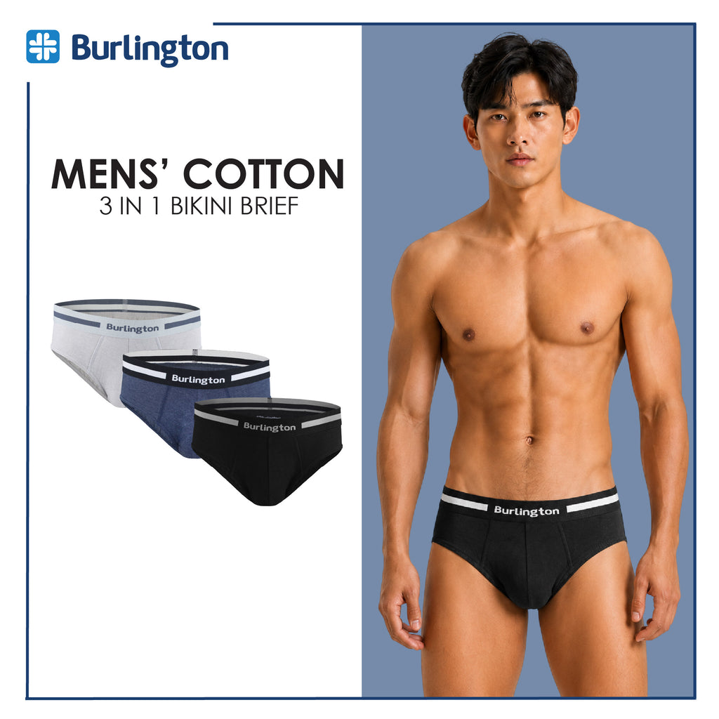Burlington Men's Cotton Bikini Brief 3 pieces in a pack GTMBSG1