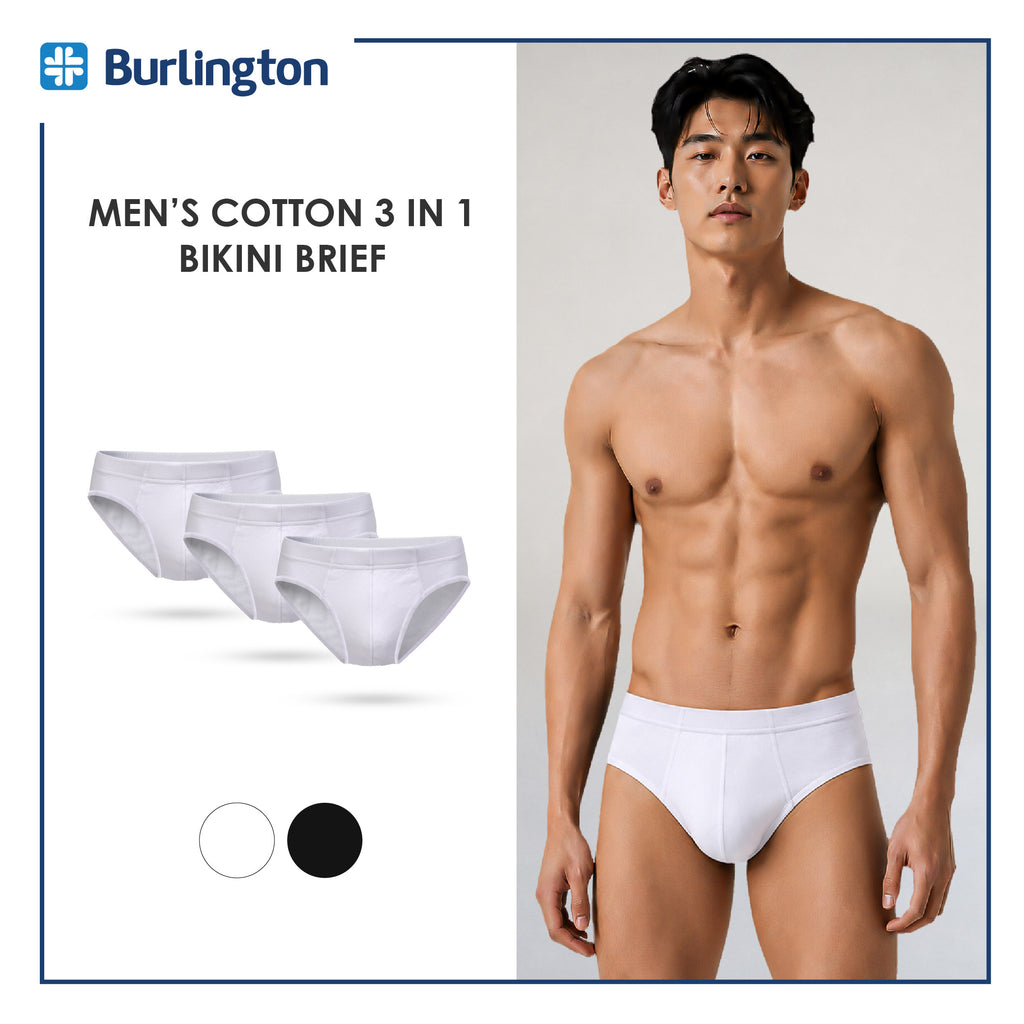Burlington Men's Cotton Bikini Brief 3 pieces in a pack GTMBSG5