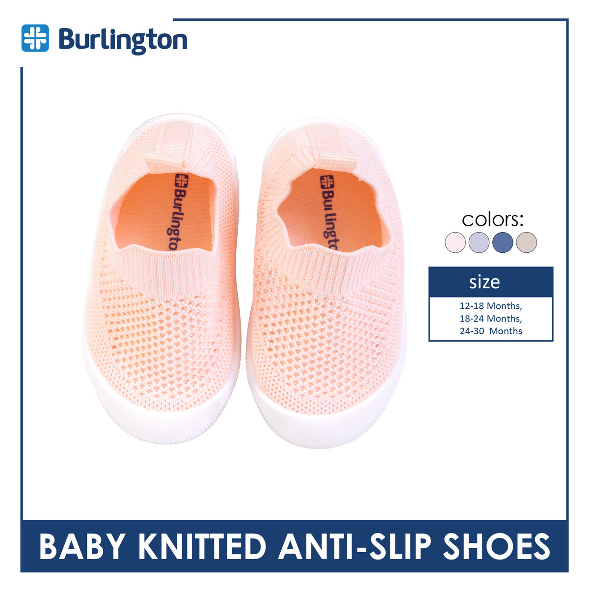 Burlington Baby Knitted Anti-Slip Shoes 1 pair HIBH611