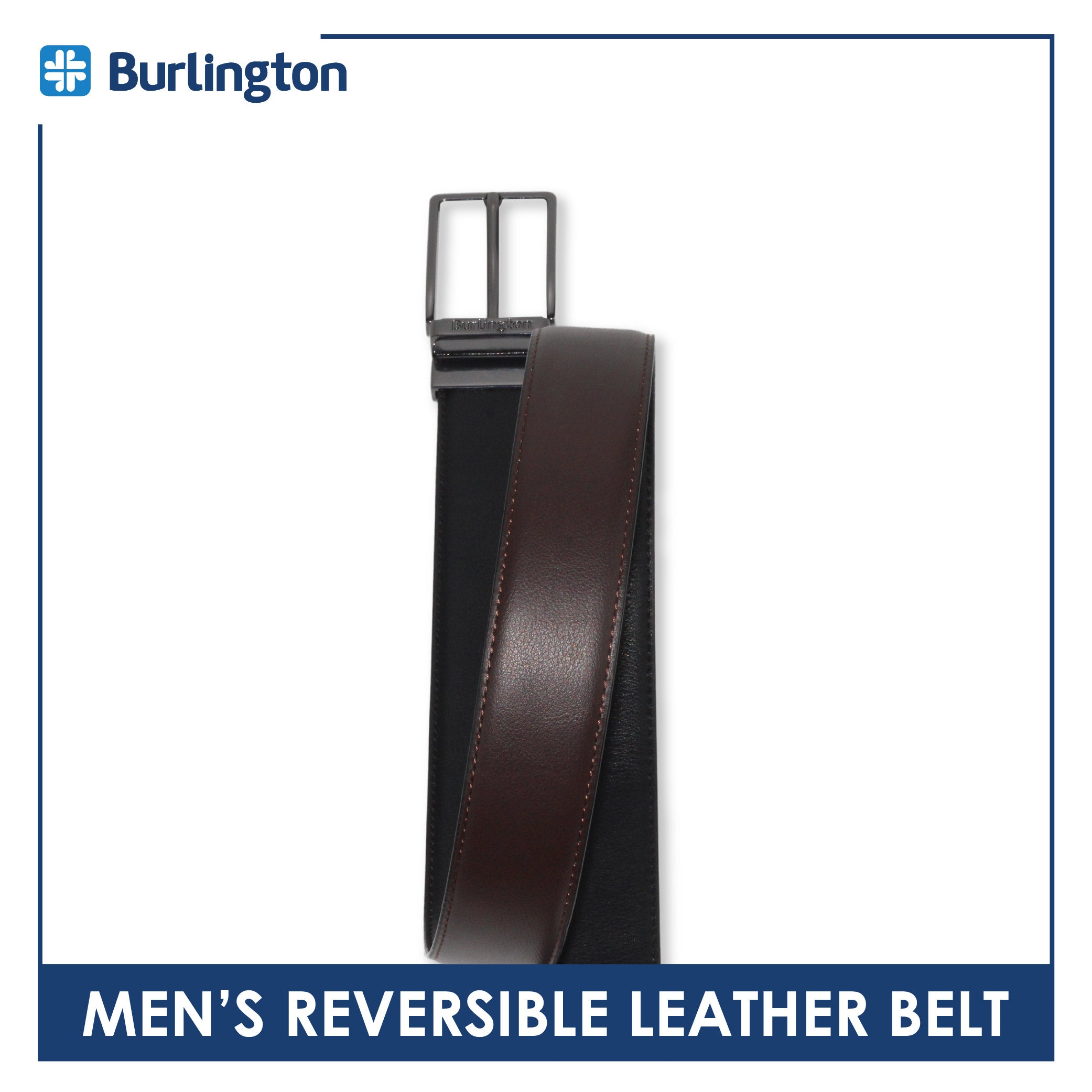 Burlington Men's Reversible Genuine Leather Belt 1 piece JMLR512