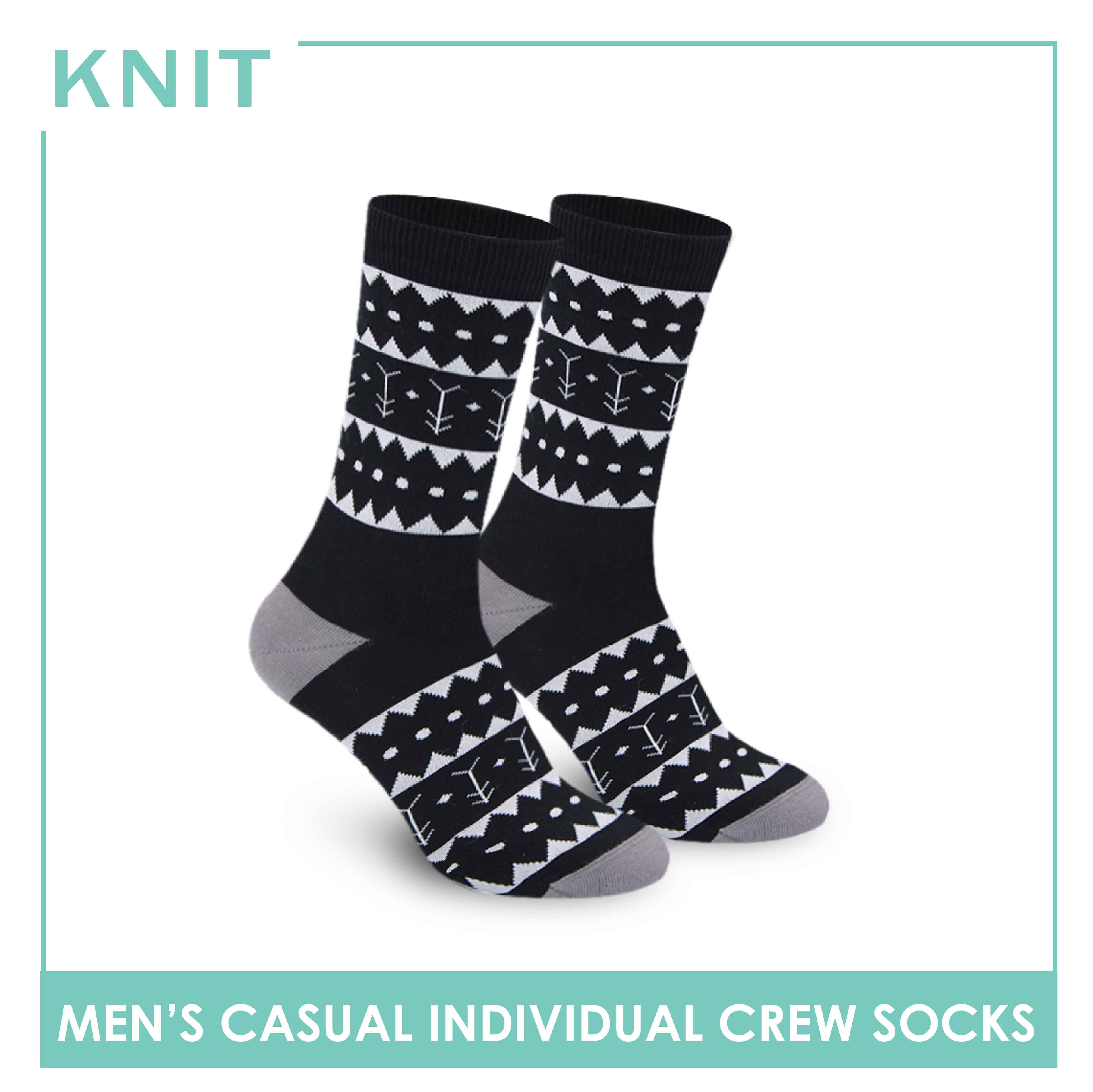 Knit Men’s Alibata Fashion Printed Cotton Light Performance Crew Socks 1 pair KMC1302