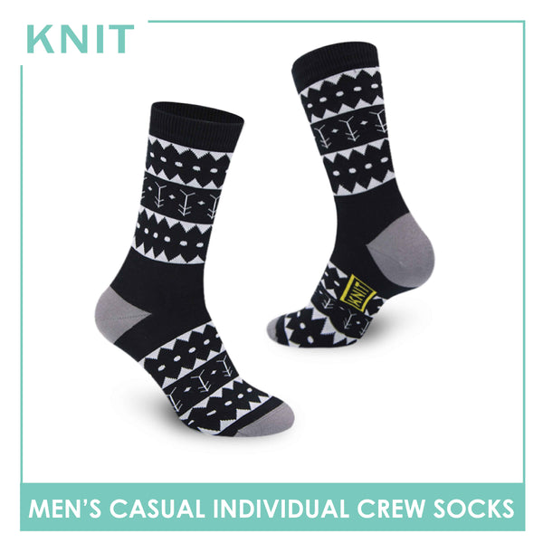 Knit Men's Alibata Fashion Printed Cotton Crew Casual Socks 1 pair KMC1302