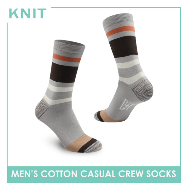 Knit Men's Retro Cotton Lite Casual Crew Socks 1 pair KMC2402