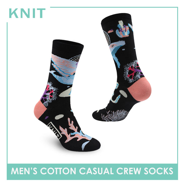 Knit Men's Cotton Lite Casual Crew Socks 1 pair KMC2417