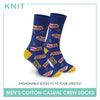 Knit Men's Moon ChocNuts Cotton Lite Casual Crew Socks 1 Pair KMC3201