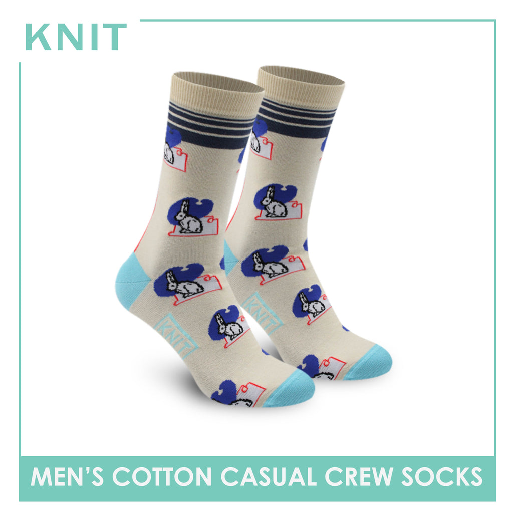 Knit Men's Rabbit Cotton Light Performance Crew Socks 1 pair KMC3202