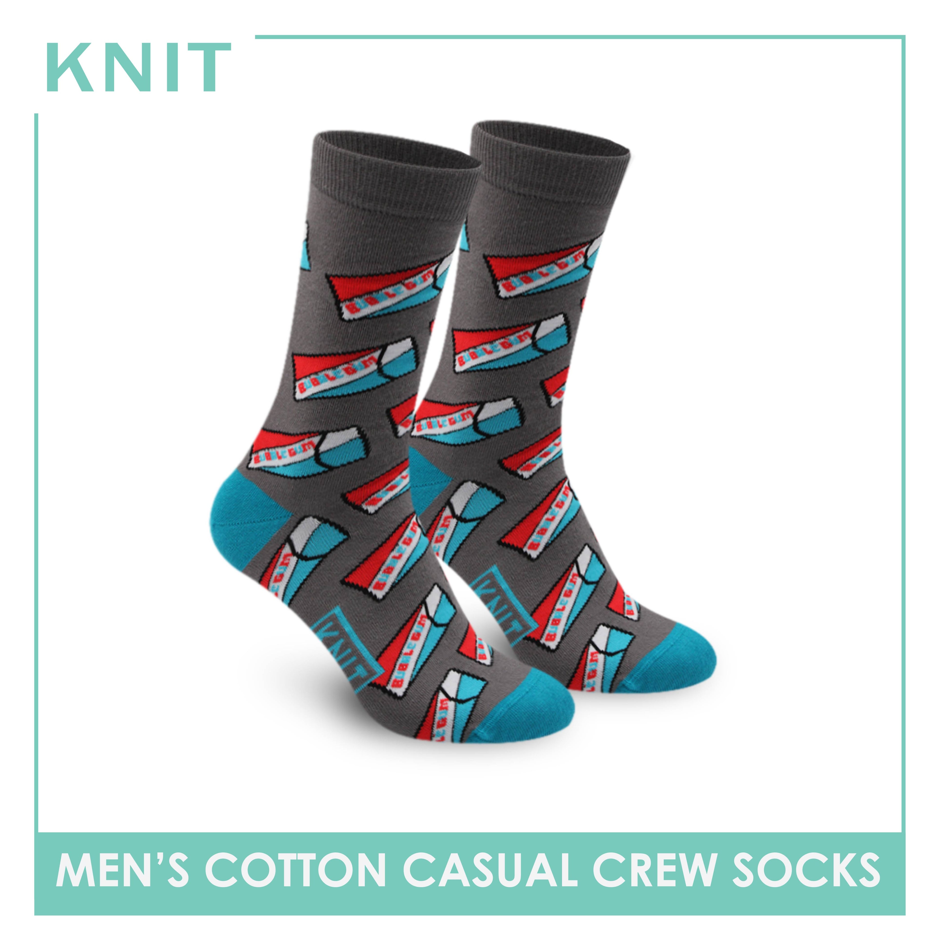 Knit Men's Bubble Gum Cotton Light Performance Crew Socks 1 pair KMC3204