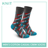 Knit Men's Bubble Gum Cotton Lite Casual Crew Socks 1 pair KMC3204