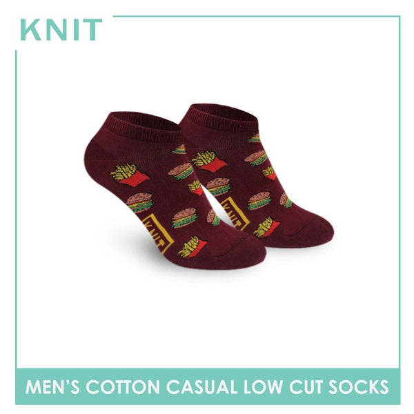 Knit Men's Paw Prints Cotton Lite Casual Low Cut Socks 1 pair KMC3404
