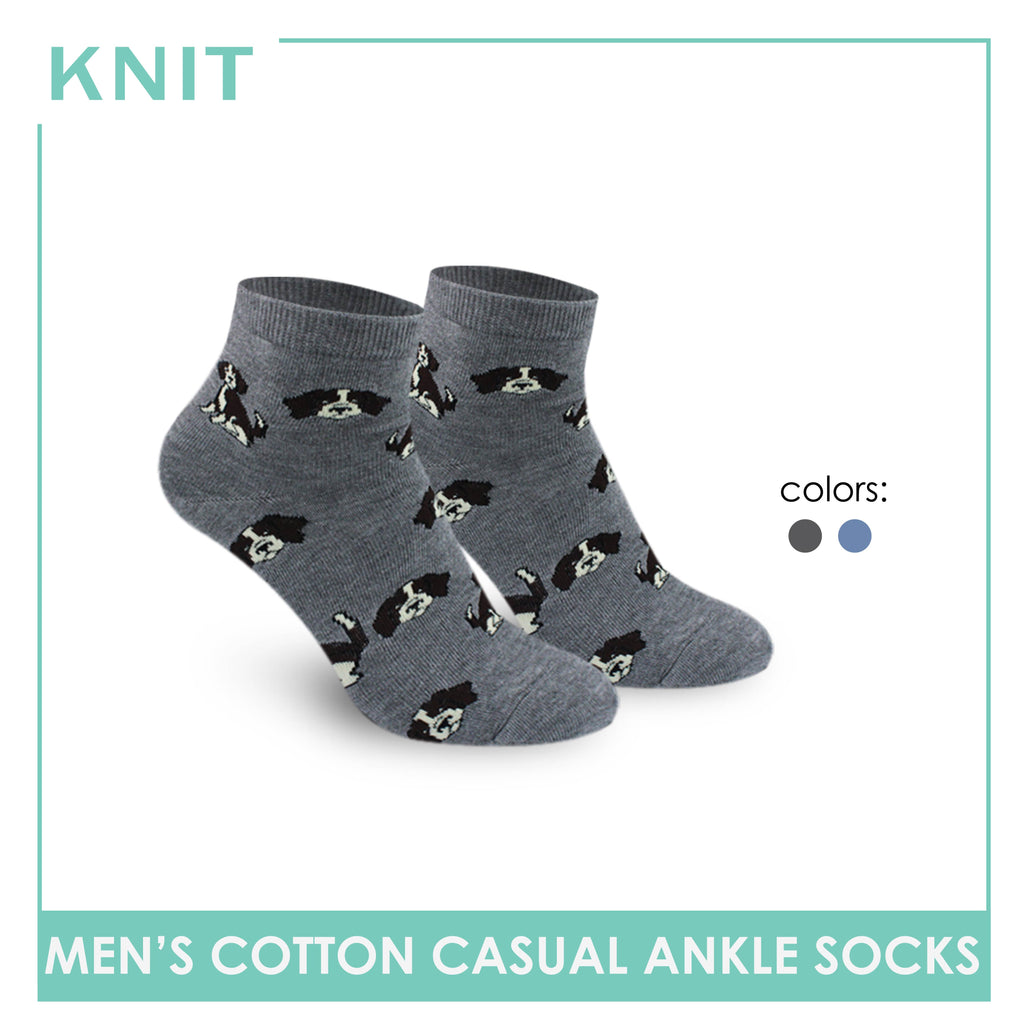 Knit Men's Dog Cotton Light Performance Ankle Socks 1 pair KMC3405