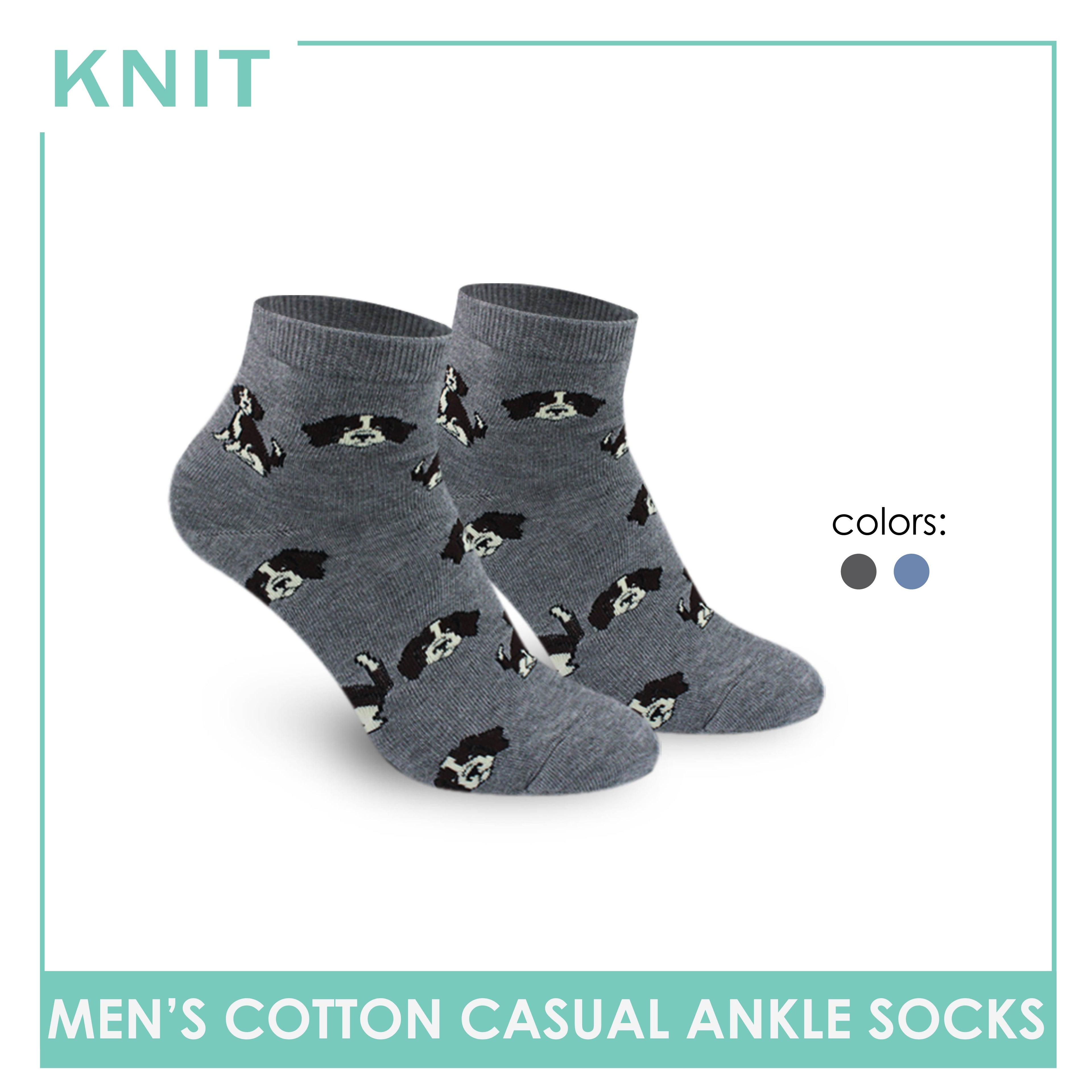 Knit Men's Dog Cotton Light Performance Ankle Socks 1 pair KMC3405