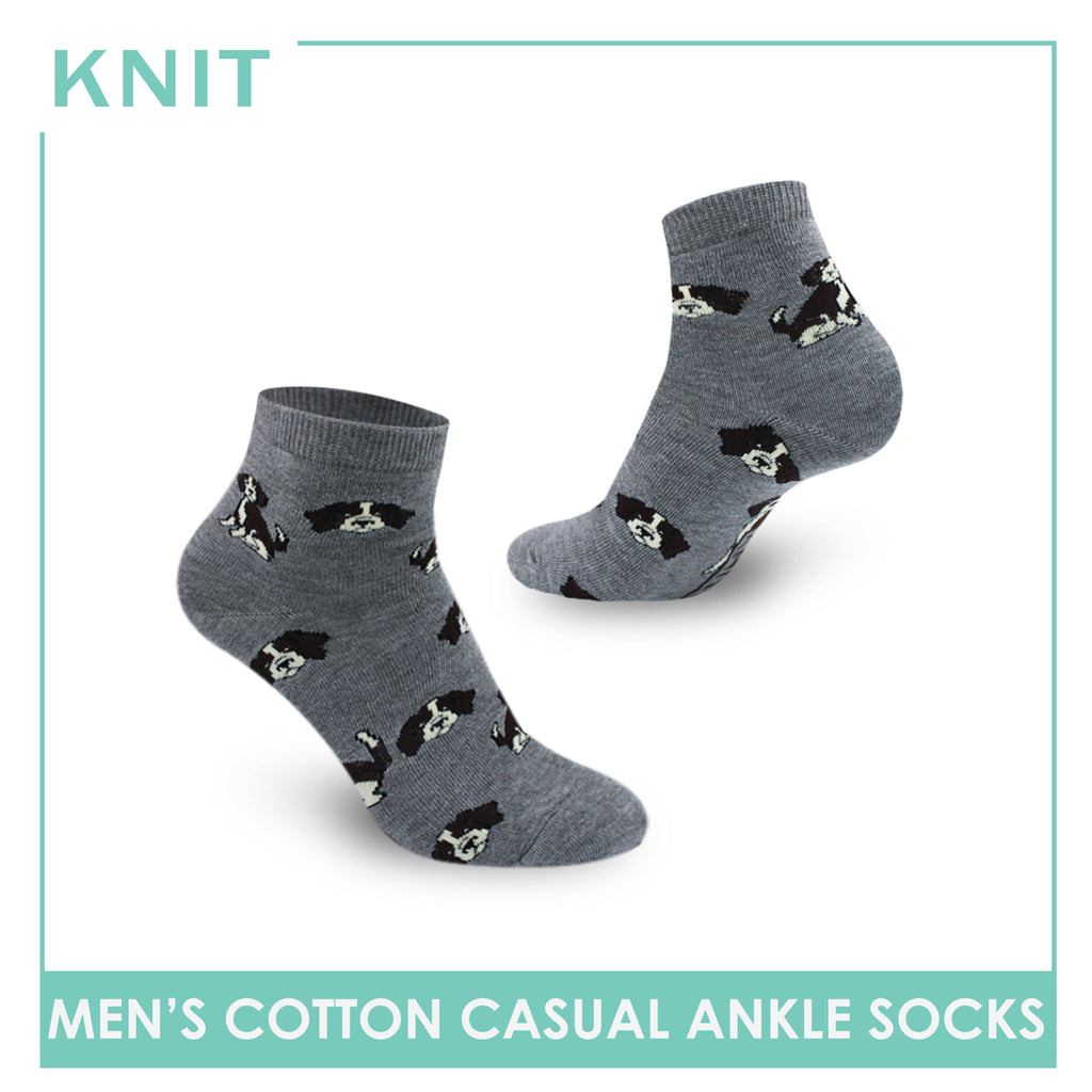 Knit Men's Dog Cotton Light Performance Ankle Socks 1 pair KMC3405