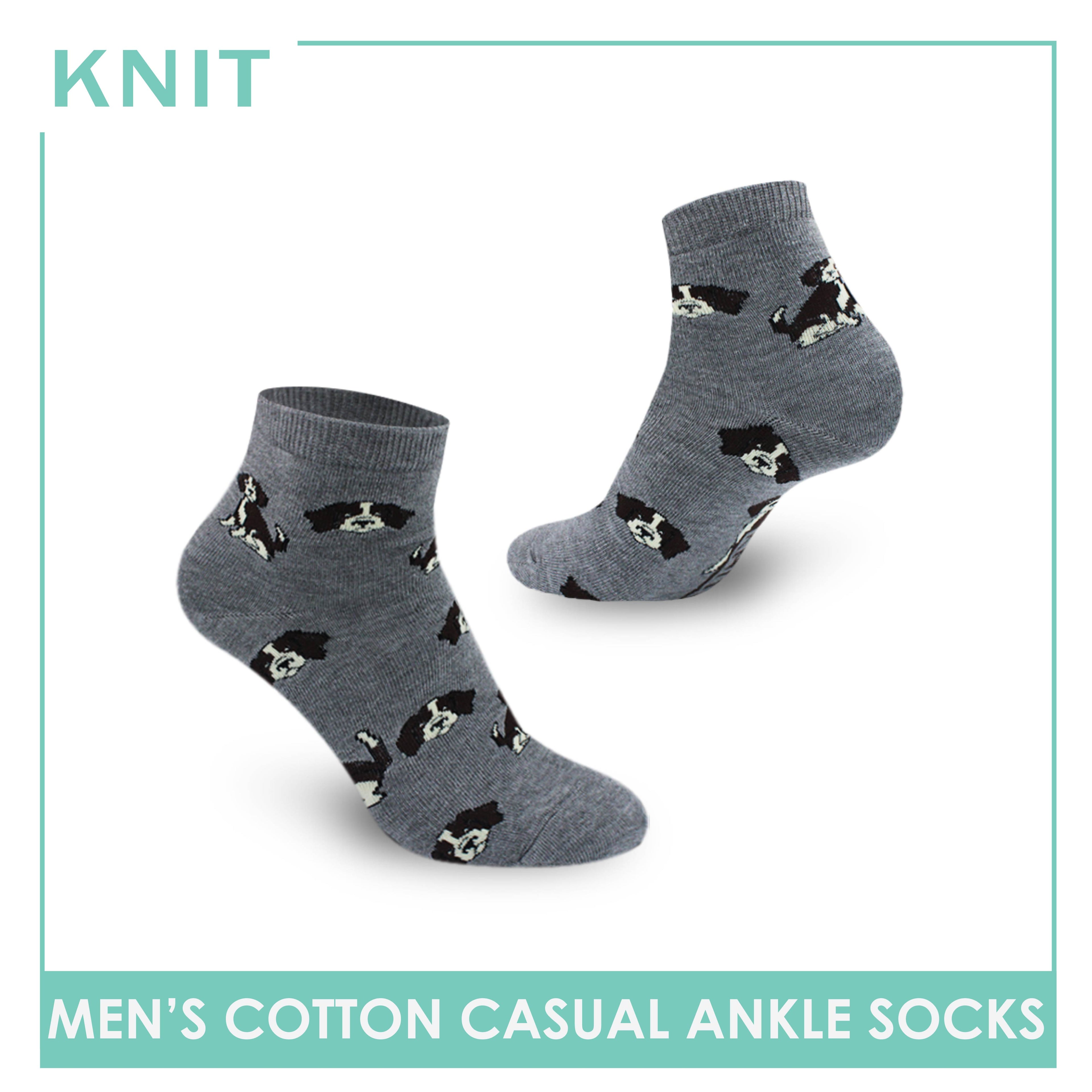 Knit Men's Dog Cotton Light Performance Ankle Socks 1 pair KMC3405