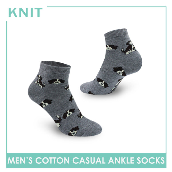 Knit Men's Dog Cotton Lite Casual Ankle Socks 1 pair KMC3405