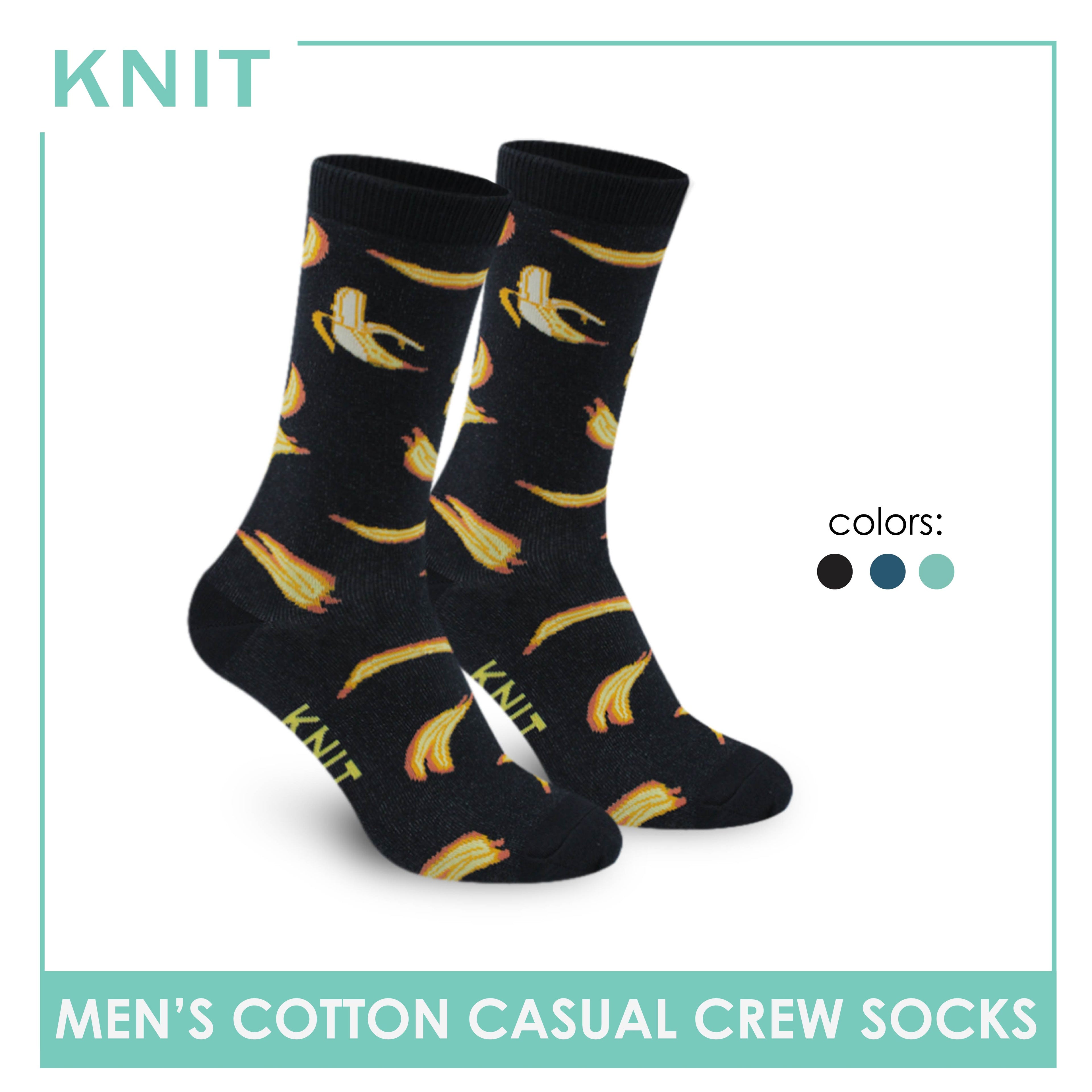 Knit Men's Banana Cotton Light Performance Crew Socks 1 pair KMC3406