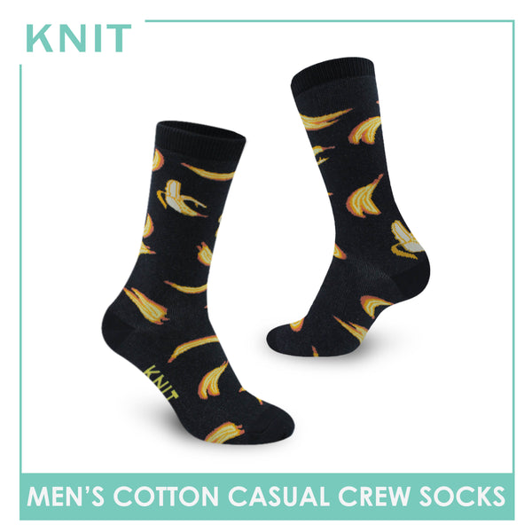 Knit Men's Banana Cotton Lite Casual Crew Socks 1 pair KMC3406