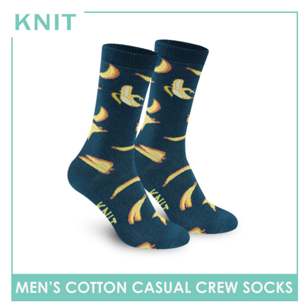 Knit Men's Banana Cotton Lite Casual Crew Socks 1 pair KMC3406