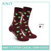 Knit Men's Avocado Cotton Lite Casual Crew Socks 1 pair KMC3408