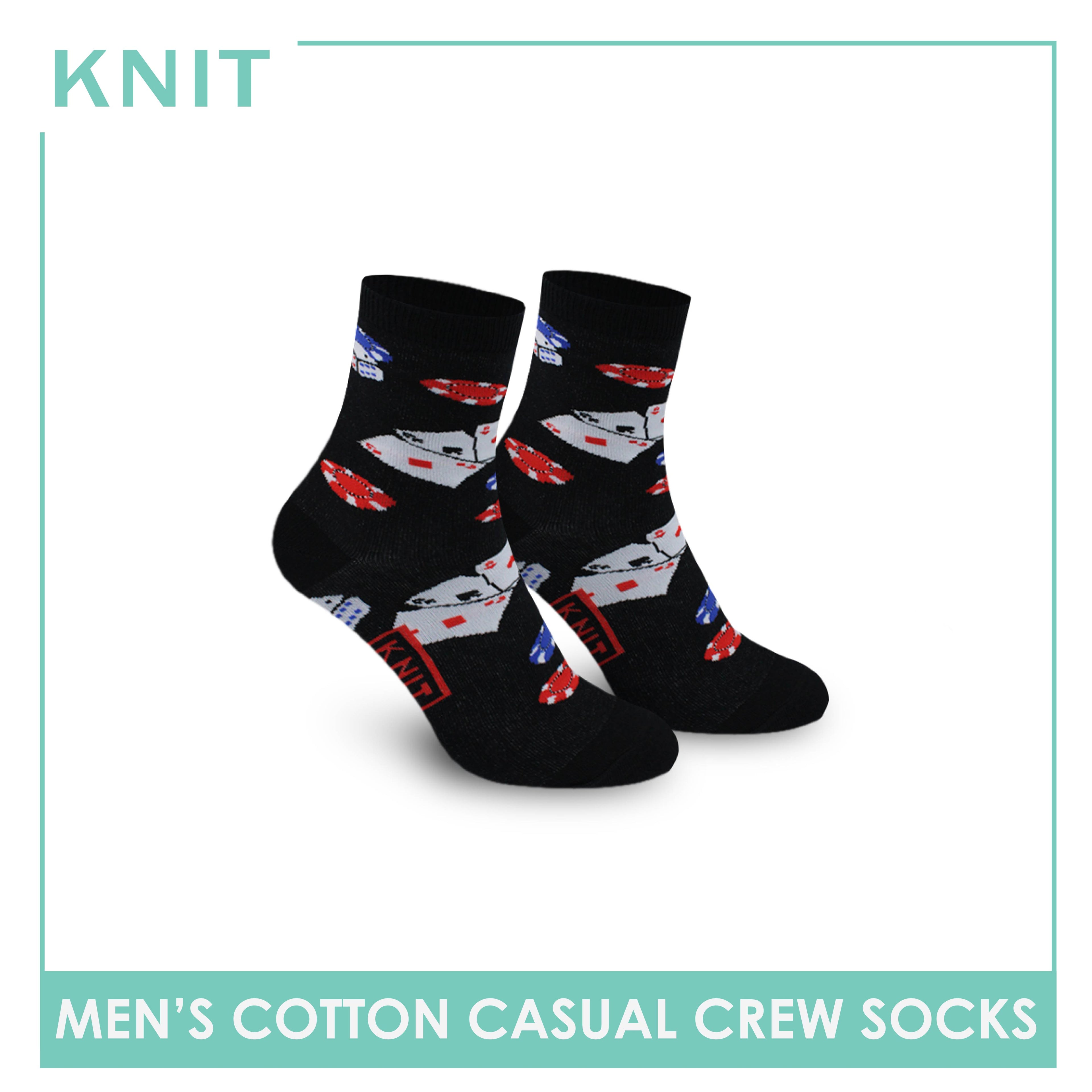 Knit Men's Gambling Cotton Light Performance Crew Socks 1 pair KMC3409