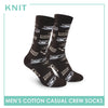 Knit Men's Coffee House Cotton Lite Casual Crew Socks 1 pair KMC3410
