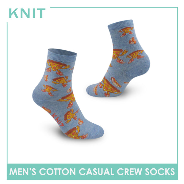 Knit Men's Pizza Hotdog Cotton Lite Casual Crew Socks 1 pair KMC3411