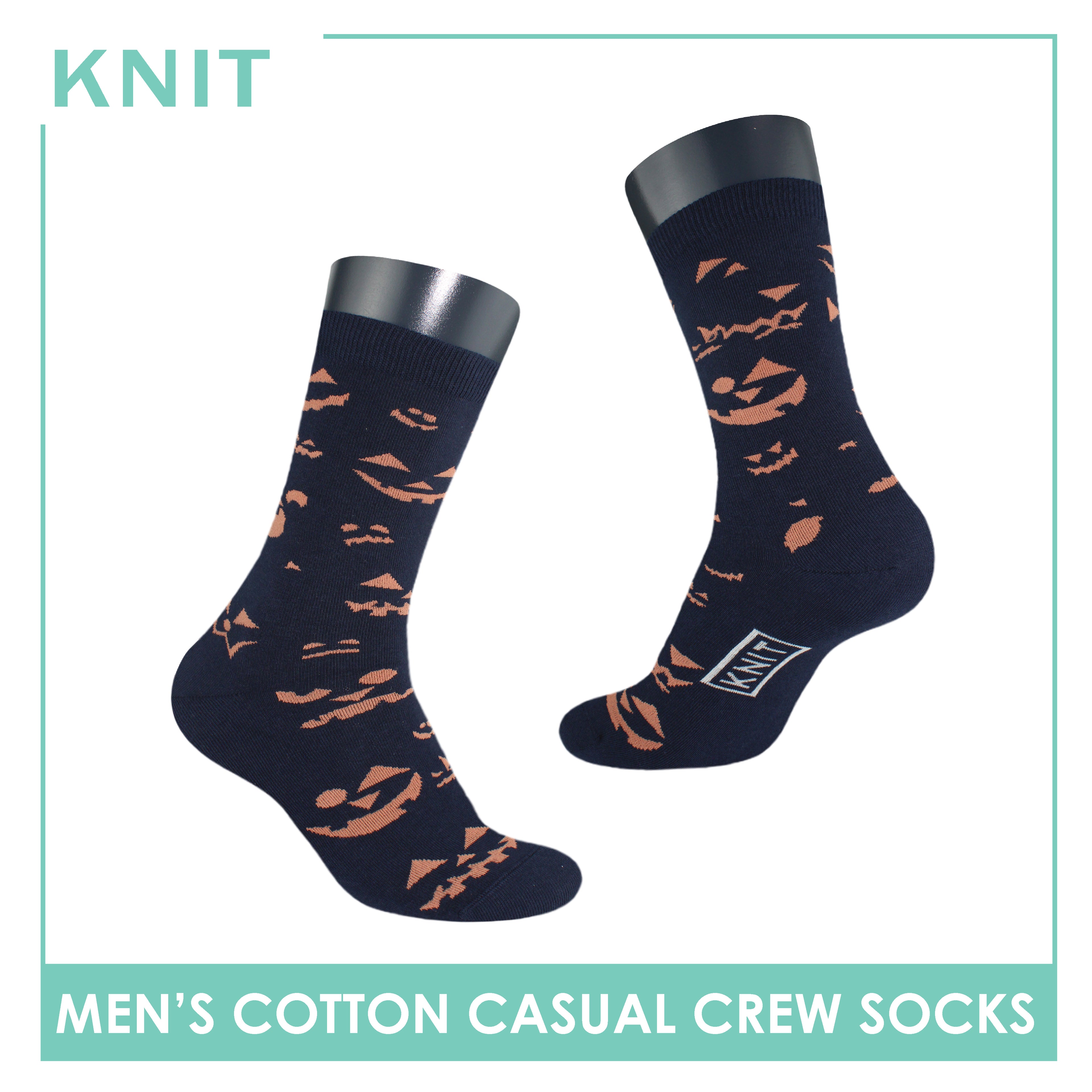 Knit Men’s Halloween Cotton Light Performance Crew Socks 1 pair KMC4402