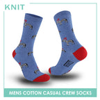 Knit Men's Zebra Cotton Thin Casual Crew Socks 1 pair KMC511