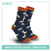 Knit Men's Heron Cotton Thin Casual Crew Socks 1 pair KMC511