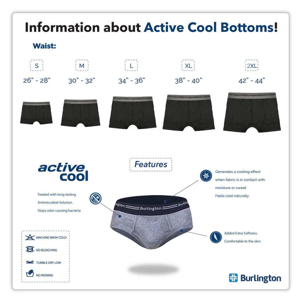 Burlington Protech Men’s Quick Dry Cotton Bikini Brief 2 pieces in a pack GPMBKG3201