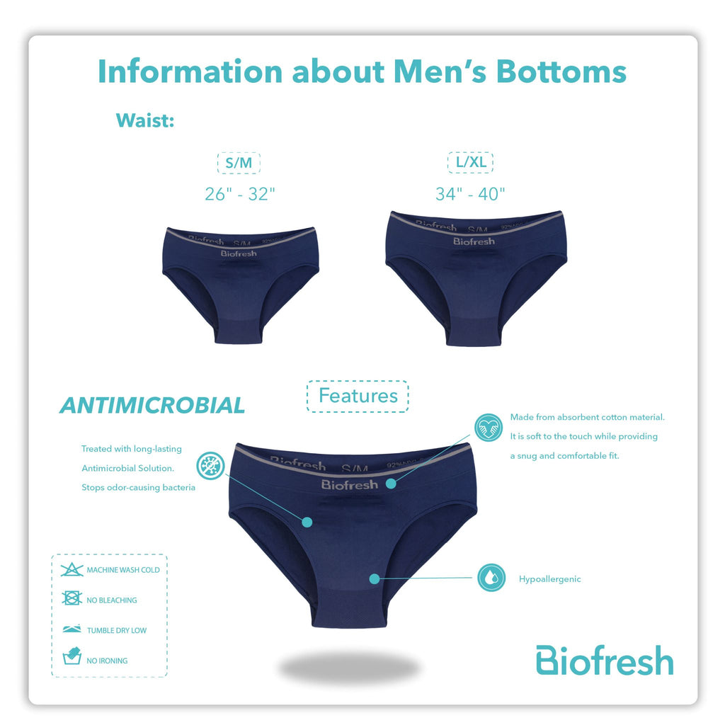 Biofresh Men's Antimicrobial Seamless Bikini Brief 3 pieces in a pack UMBSG11
