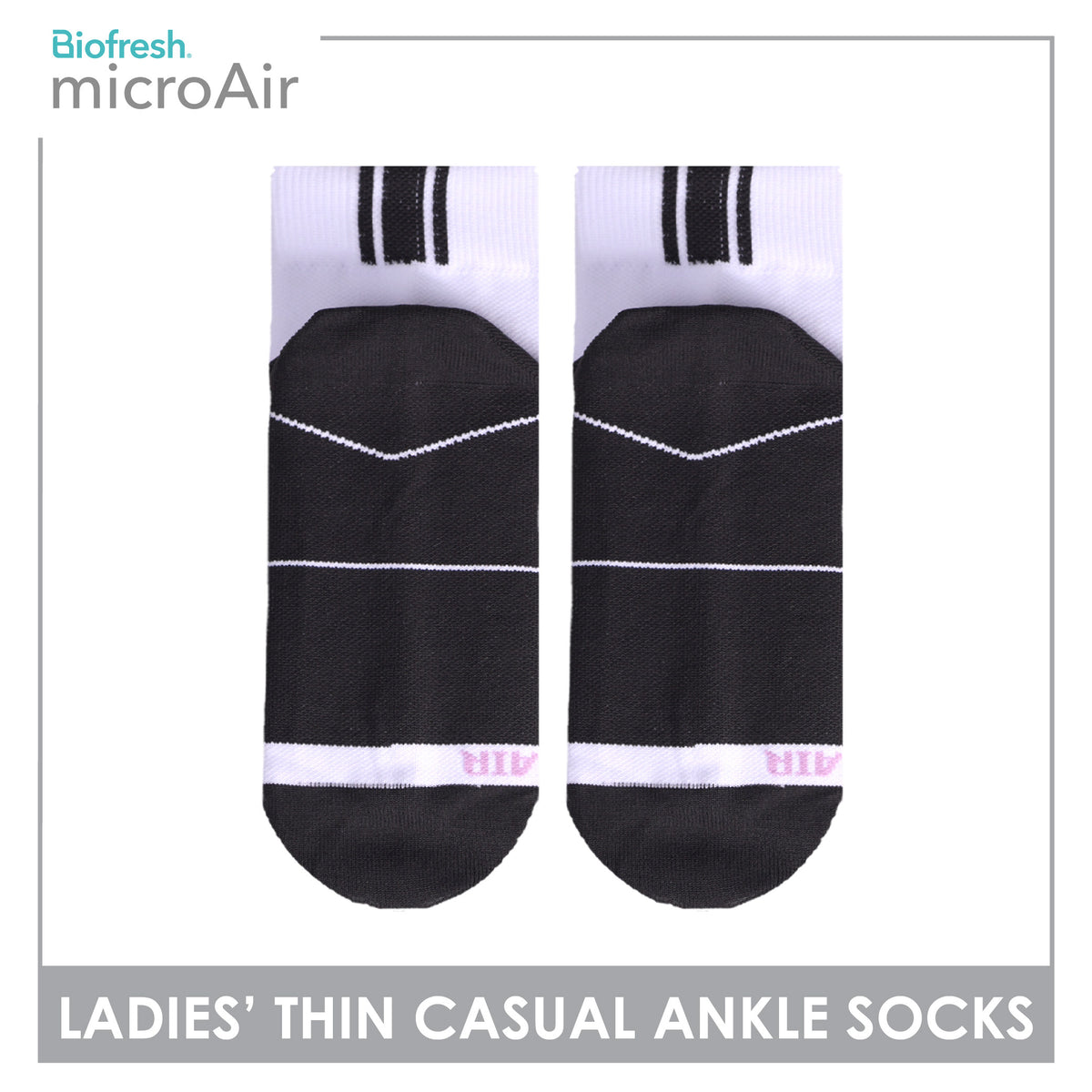 Biofresh Microair Ladies' Antimicrobial Thin Casual Ankle Compression Socks 1 pair MLCP611
