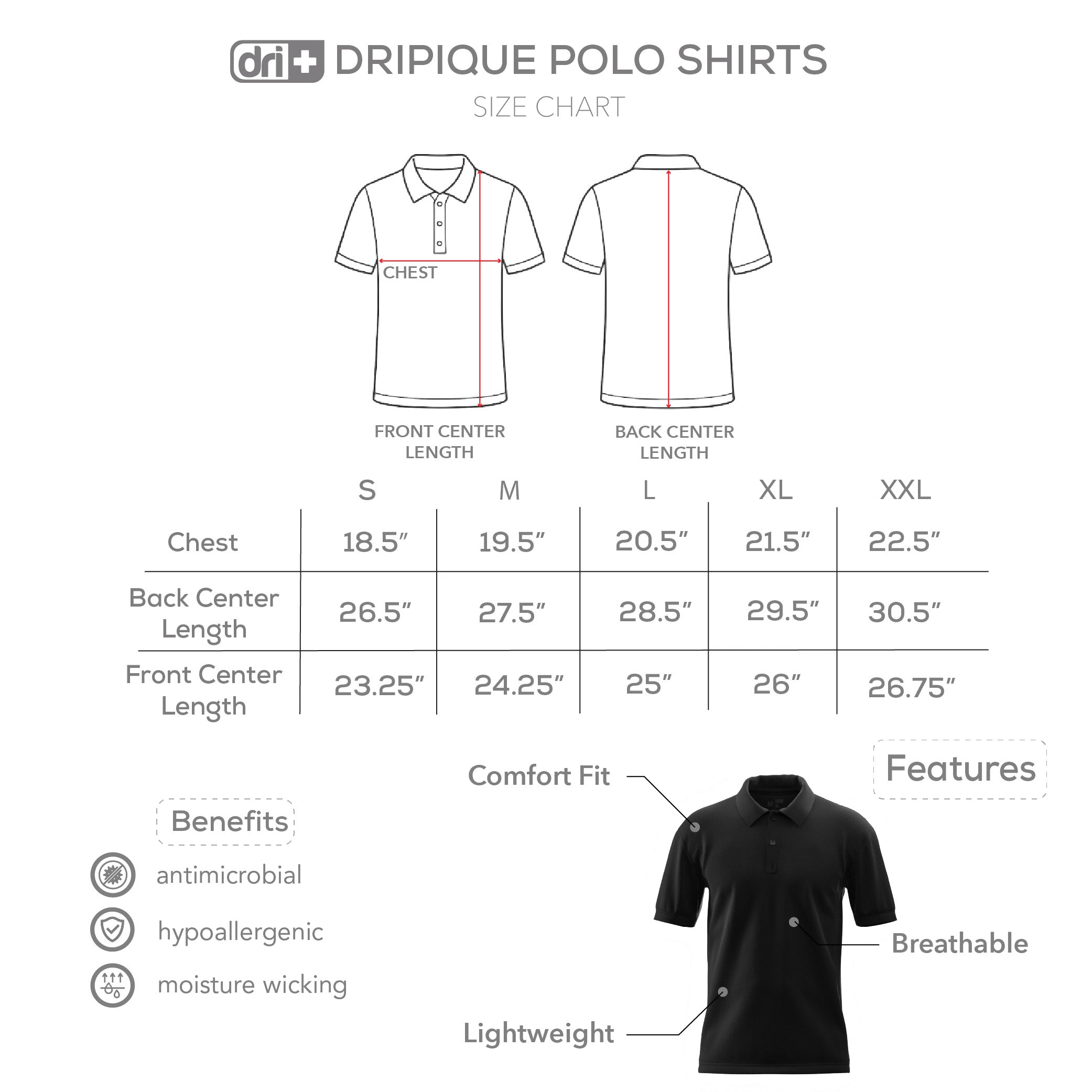 Dri Plus Men’s DRIPIQUE Collection Polo Shirt 1pc DUMSPN521