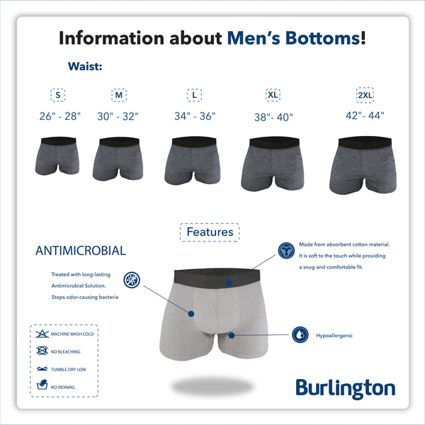 Burlington Men's Cotton Boxer Brief 3 pieces in a pack GTMBBG22