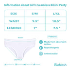 Biofresh Girls’ Antimicrobial Seamless Bikini Panty 3 pieces in a pack UGPKG22