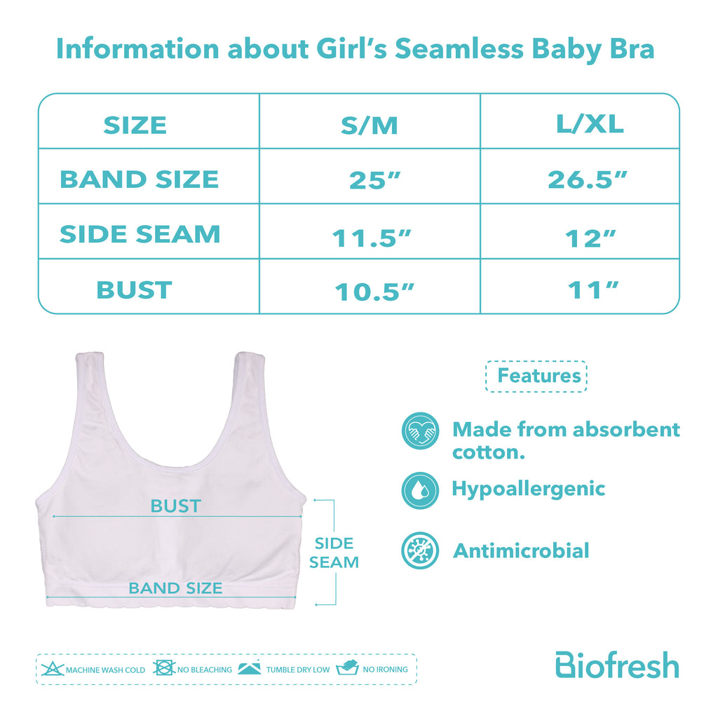 Biofresh Girls’ Antimicrobial Seamless Babybra 1 piece UGBR04