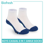 Biofresh | TMNT Boys’ Antimicrobial Cotton Lite Casual Ankle Socks 3 pairs in 1 pack NTRBCKG1
