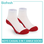 Biofresh | TMNT Boys’ Antimicrobial Cotton Lite Casual Ankle Socks 3 pairs in 1 pack NTRBCKG1