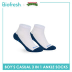 Biofresh | TMNT Boys’ Antimicrobial Cotton Thin Casual Ankle Socks 3 pairs in 1 pack NTRBCKG5