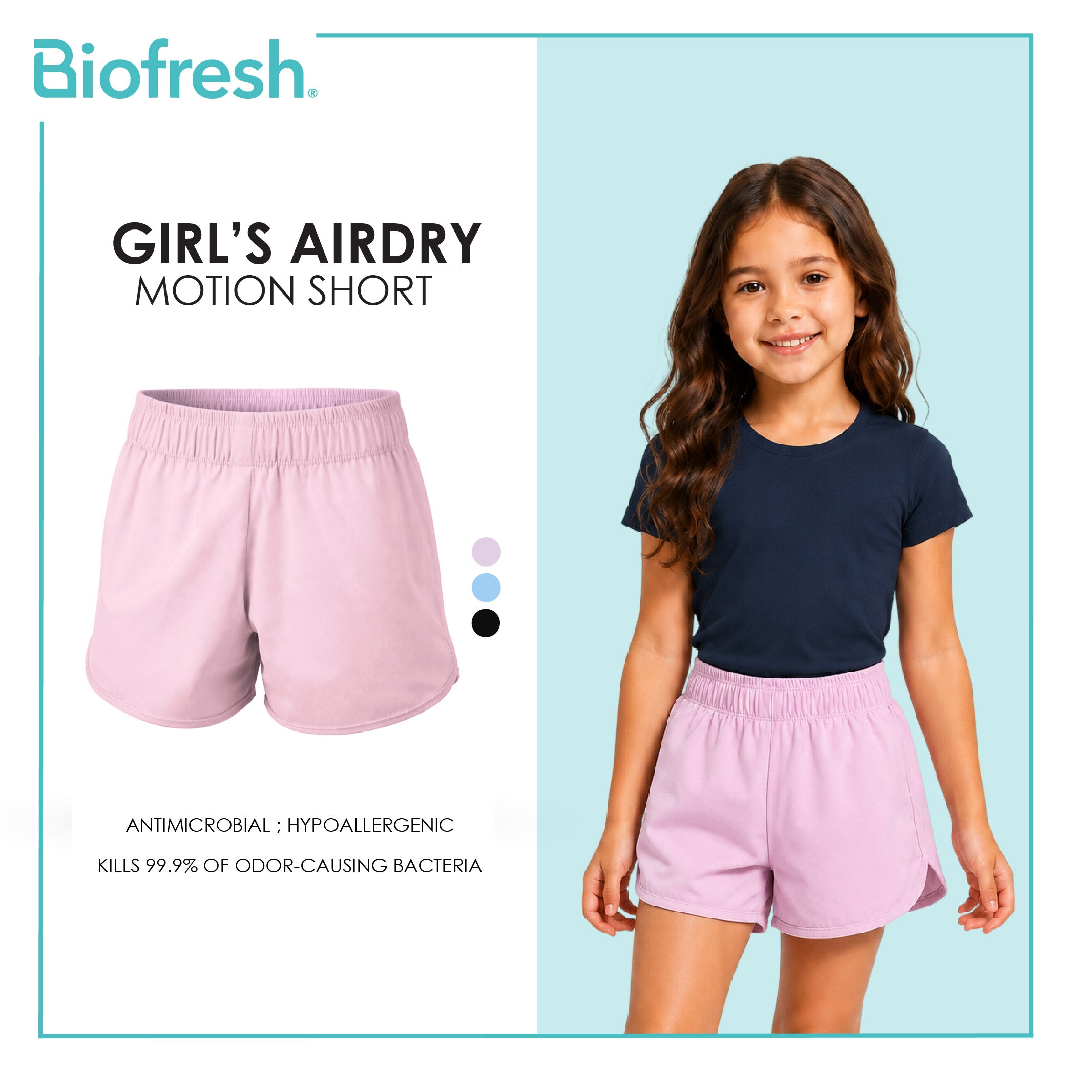 Biofresh Active Kids Girls AirDry Motion Shorts 1 piece MUGSH611