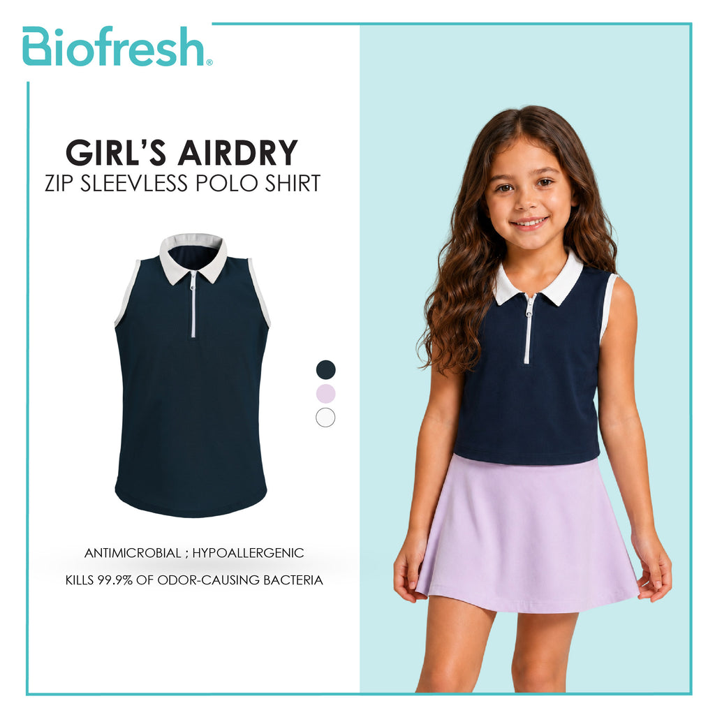 Biofresh Active Kids Girls AirDry Zip Sleeveless Polo Shirt 1 piece MUGSS611