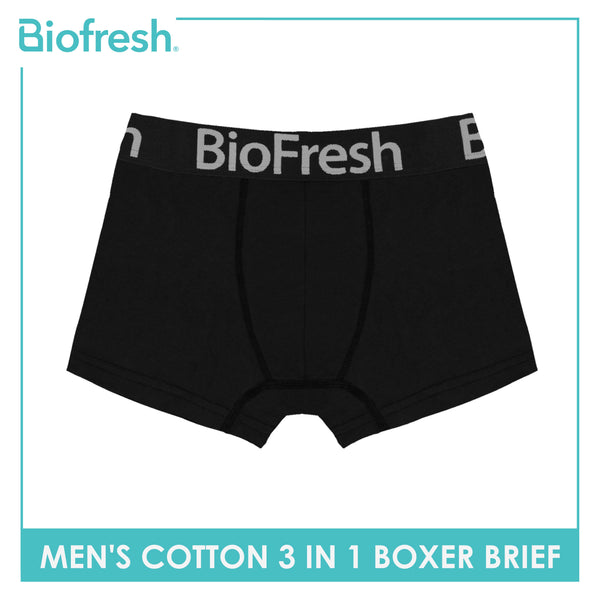 Biofresh Men's Antimicrobial Cotton Boxer Brief 3 pieces in a pack OMBBG0401