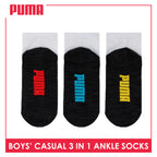 Puma Boys’ Cotton Thin Casual Ankle Socks 3 pairs in 1 pack PBCKG30