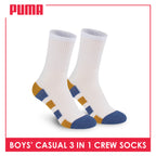 Puma Boys’ Cotton Thin Casual Crew Socks 3 pairs in 1 pack PBCKG32