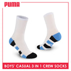 Puma Boys’ Cotton Thin Casual Crew Socks 3 pairs in 1 pack PBCKG32
